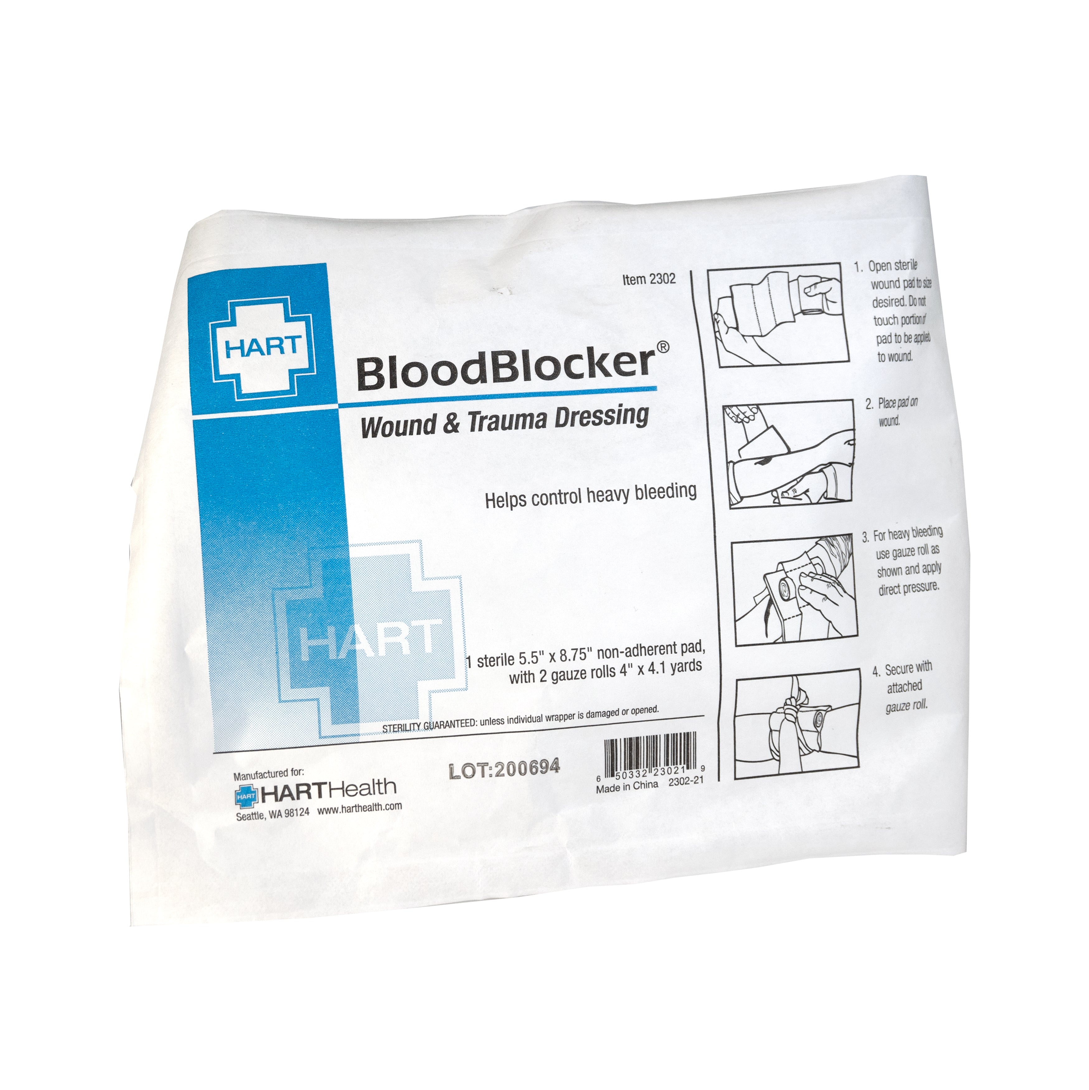 Hart Health 2303 Blood Blocker Trauma Dressing Sterile