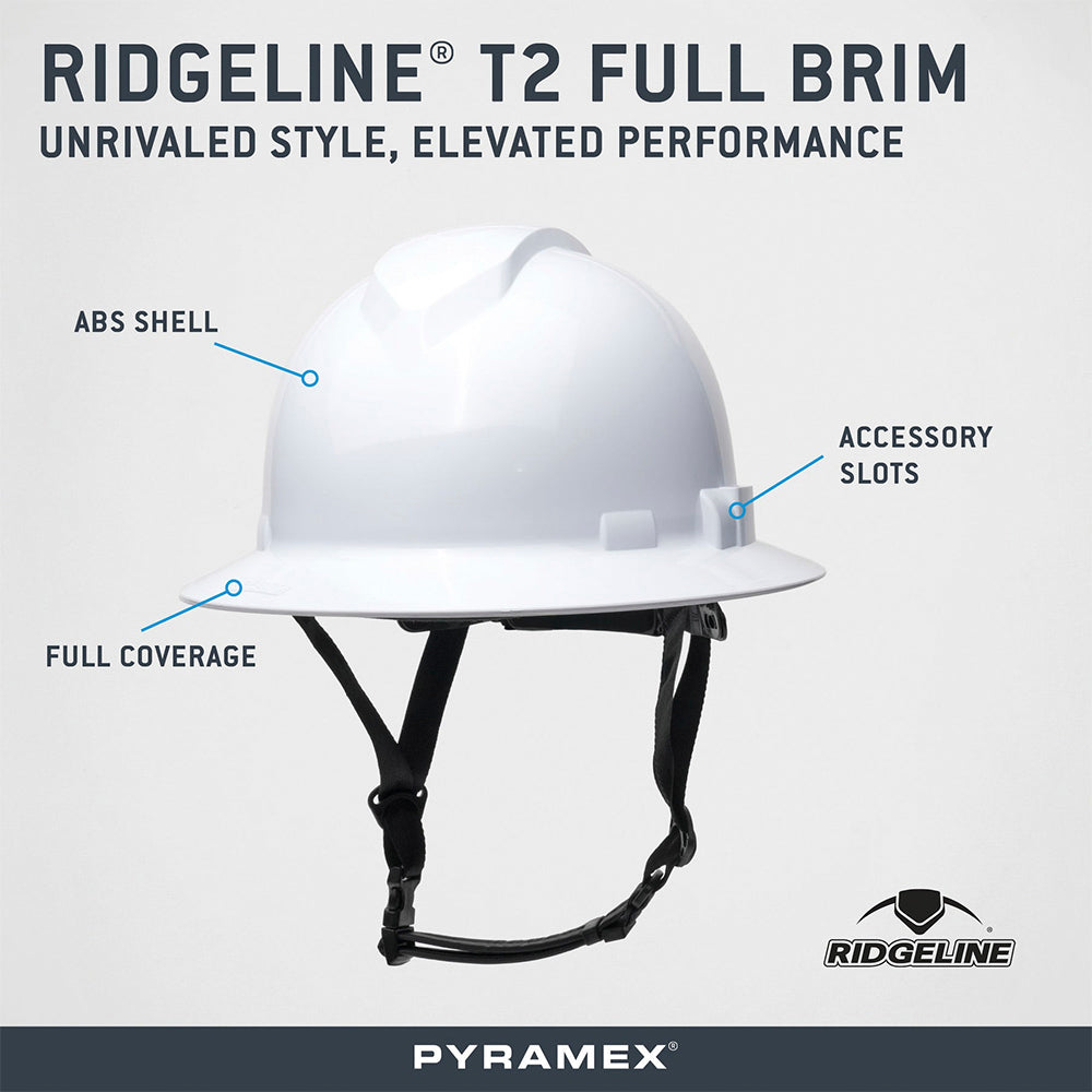 Pyramex HPT2561 Ridgeline T2 Hard Hat Full Brim Type 2