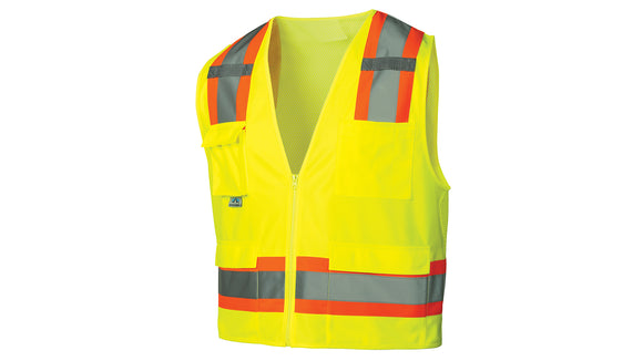 Pyramex Safety Vest Class 2 Solid Material Lime